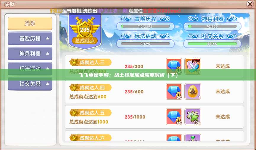飞飞重逢手游:战士技能加点深度解析(下)